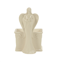 Angel: NO16679 9\" White Ceramic Angel Planter