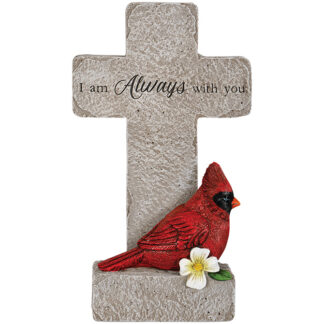 Cross: CSN12713 12" Cross with Cardinal: "Always with you"