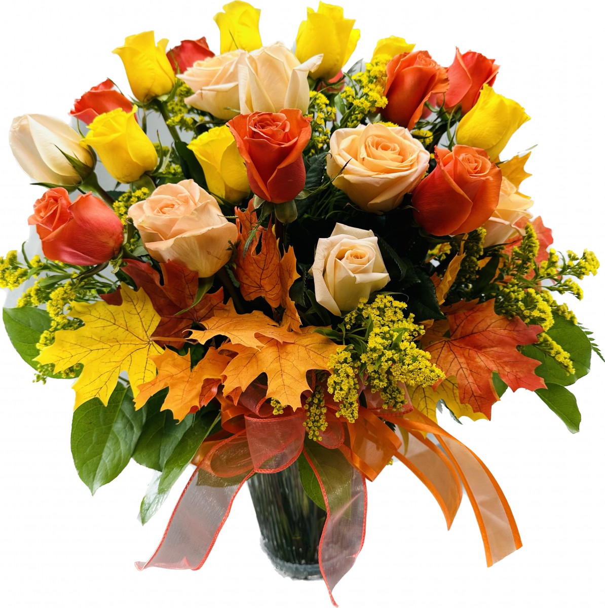 25 Autumn Roses with Fall Accents