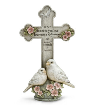 Cross: NP:12999  12" Cross & Doves Statue