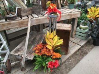 Wind Chime in Planter Garden