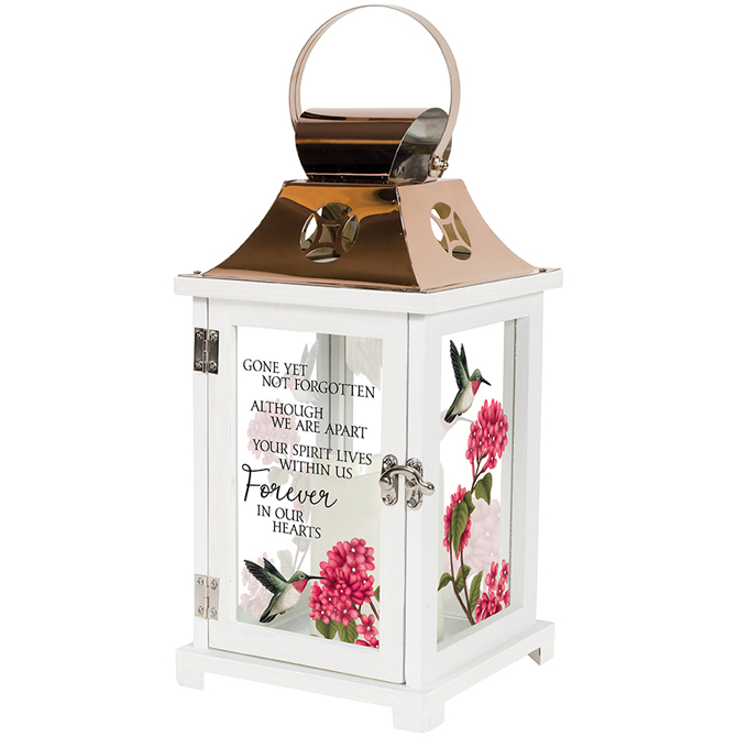 Lantern: 13" C57592 "Forever In Our Hearts" w/LED candle