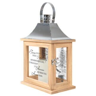 Lantern: 12" C57537 "If Tears build a stairway" w/LED candle
