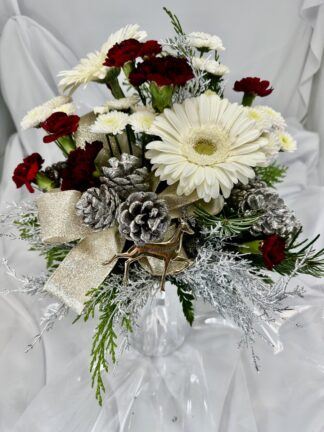 Reindeer & Silver Glow Vase