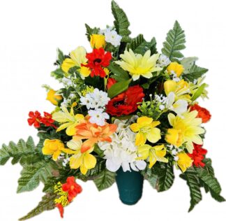 Cemetery Vase: Silk Bright Memorial