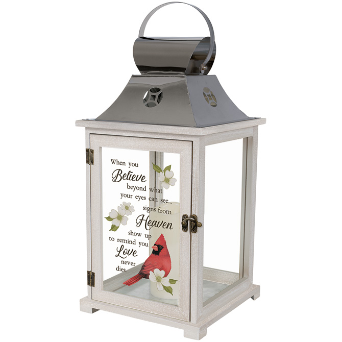 Lantern: Large 19" C57623 "Cardinal Heaven" w/LED candle