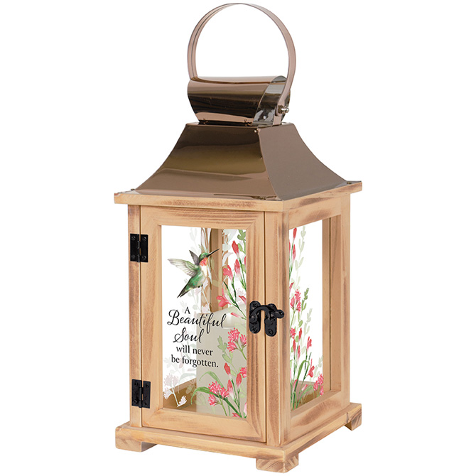 Lantern: 13" C57629 "Beautiful Soul" w/ LED candle