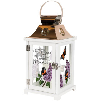 Lantern: 13" C57593  "Beautiful Soul" w/ LED candle