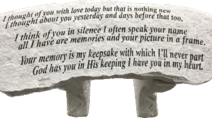 Bench: FB50 24" "I Thought Of You With Love"