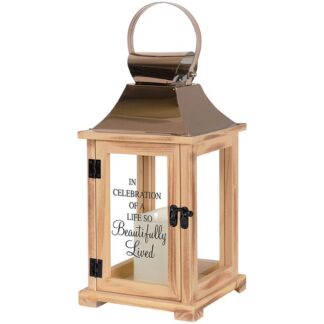 Lantern: 13" C57296 "Life Beautifully Lived" w/LED candle