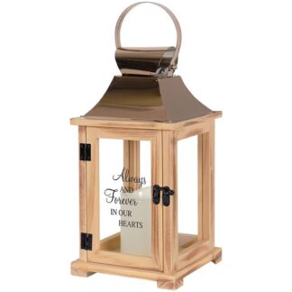 Lantern: 13" C57294 "Always in our hearts" w/LED candle