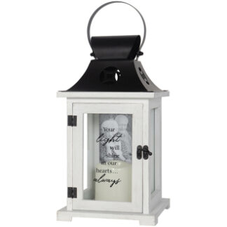 Lantern: 13" C57464 "Your Light" with Picture Frame & LED candle