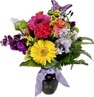 Purple Butterfly Vase