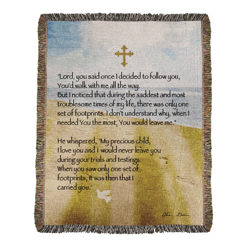 Comfort Throw: Footprints "Walk with me"