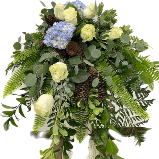 Casket Cover: Natural Minimalistic White & Green