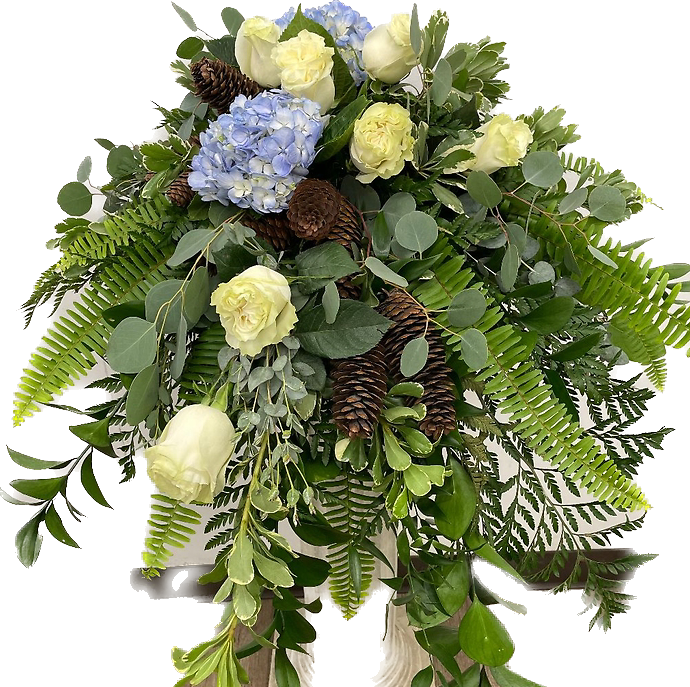 Casket Cover: Natural Minimalistic White & Green