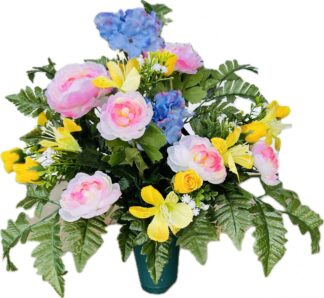 Cemetery Vase: Silk Spring Colors