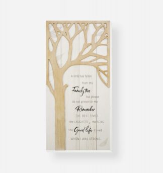 Plaque: "Limb has fallen" w/ neutral background