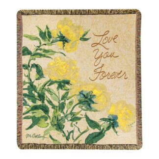 Comfort Throw: Yellow Floral "Love you Forever"