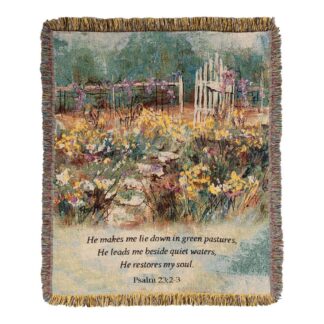 Comfort Throw: 23rd. Psalm- Garden Gate ATHMM