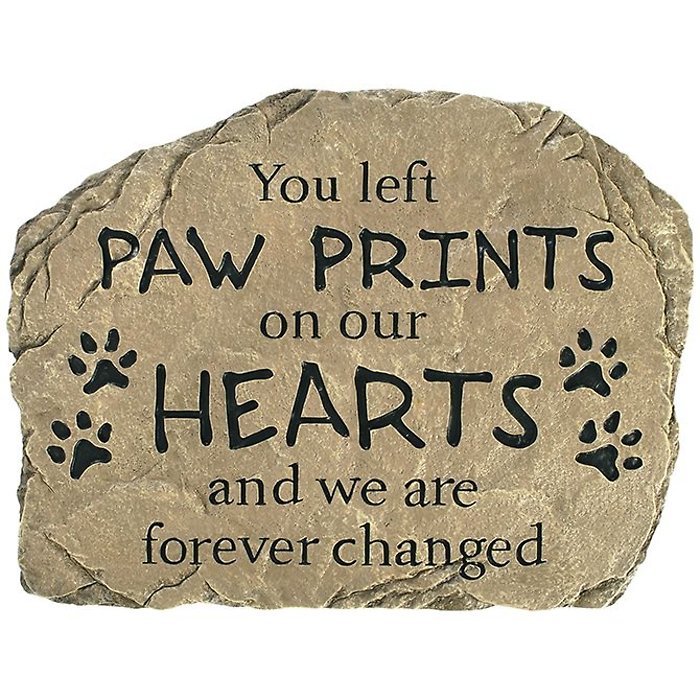 Stone: C13051 10\" Pet \"Paw prints on our hearts\"