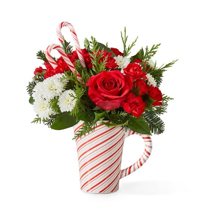C15: Peppermint Swirl Mug Bouquet
