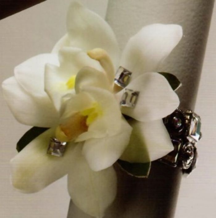 Corsage: Wristlet White Orchids