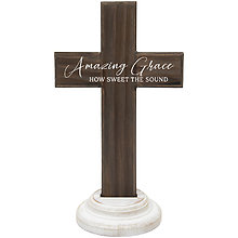 Cross: CN27757 12\" Wood \"Amazing Grace\" with stand