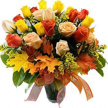 25 Autumn Roses with Fall Accents