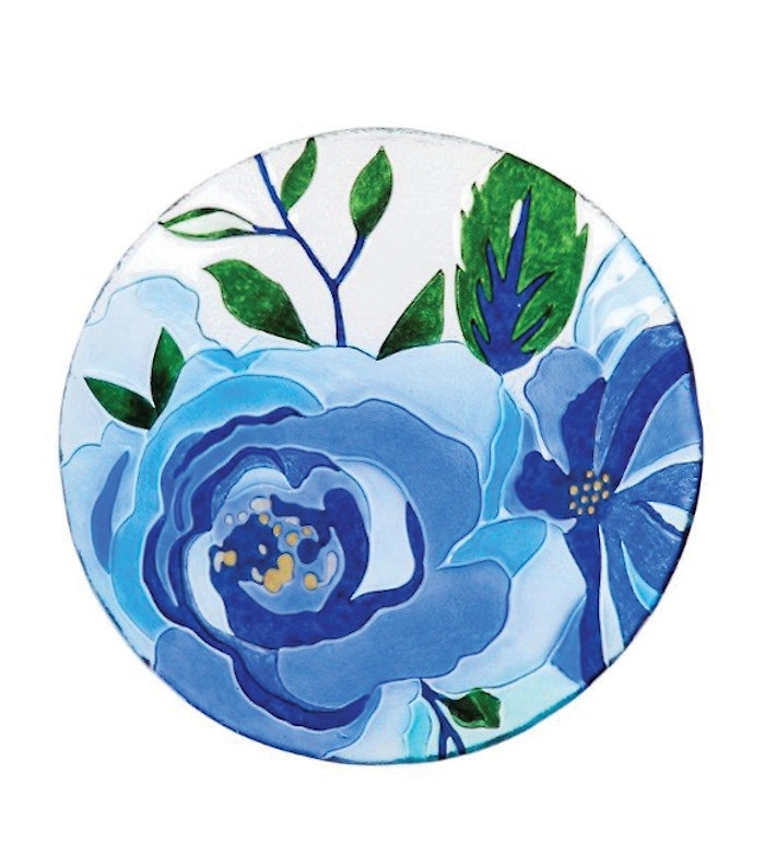 Birdbath: 2GB748 Blue Floral