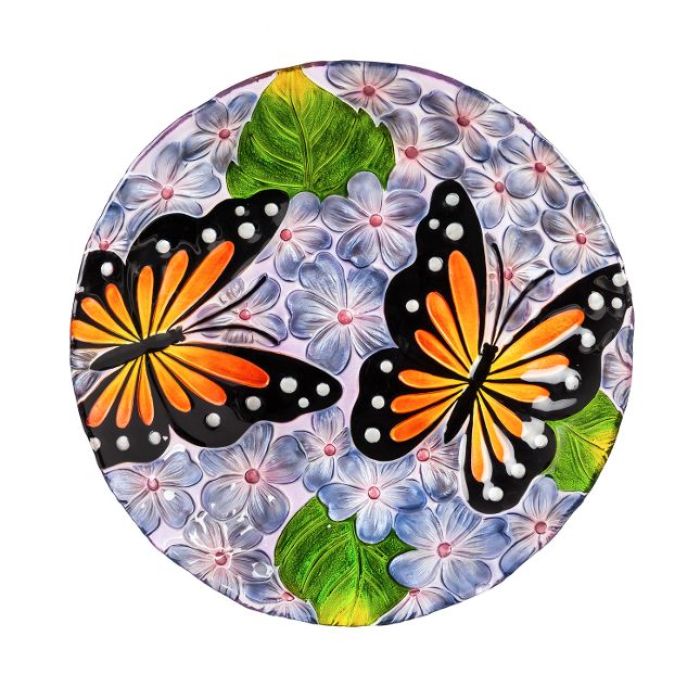 Birdbath: 2GB6890 Butterflies & Dogwood