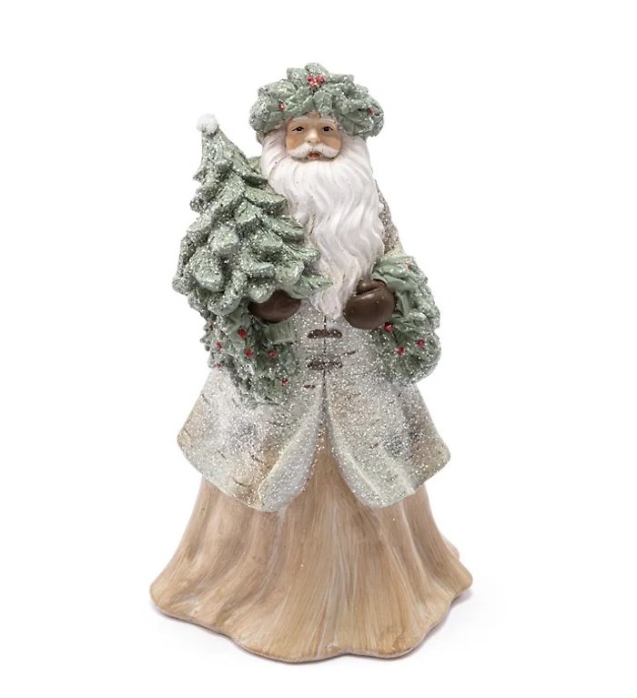 10\" keepsake Santa with Holly Wreath
