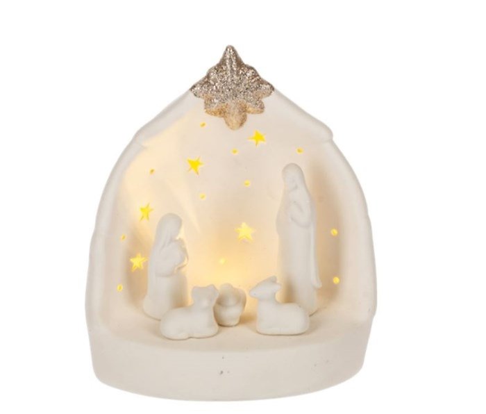 Classic  8\" \"light up\"  Nativity Scene