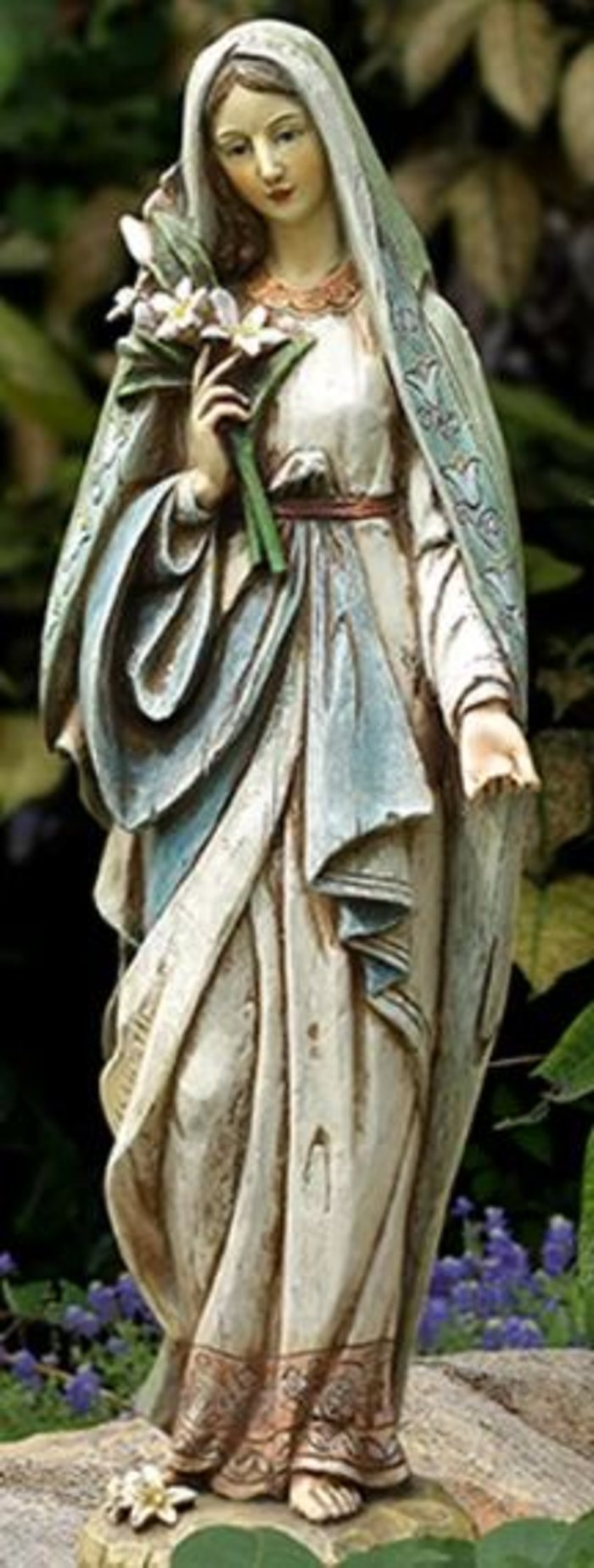 Blessed Mary: NP19116  12\" Virgin Mary with Lilies