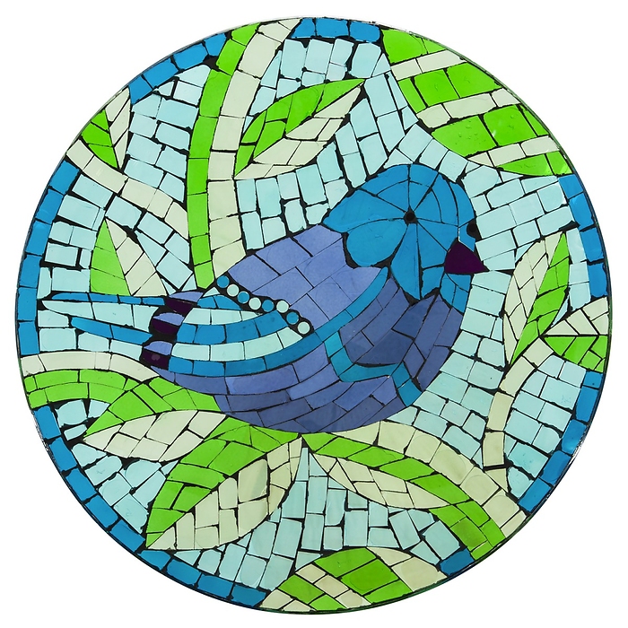 Birdbath: 2GB1211 Blue Bird Mosaic