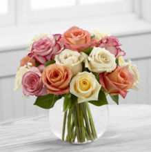 Rose: Sundance Pastel Roses in bowl