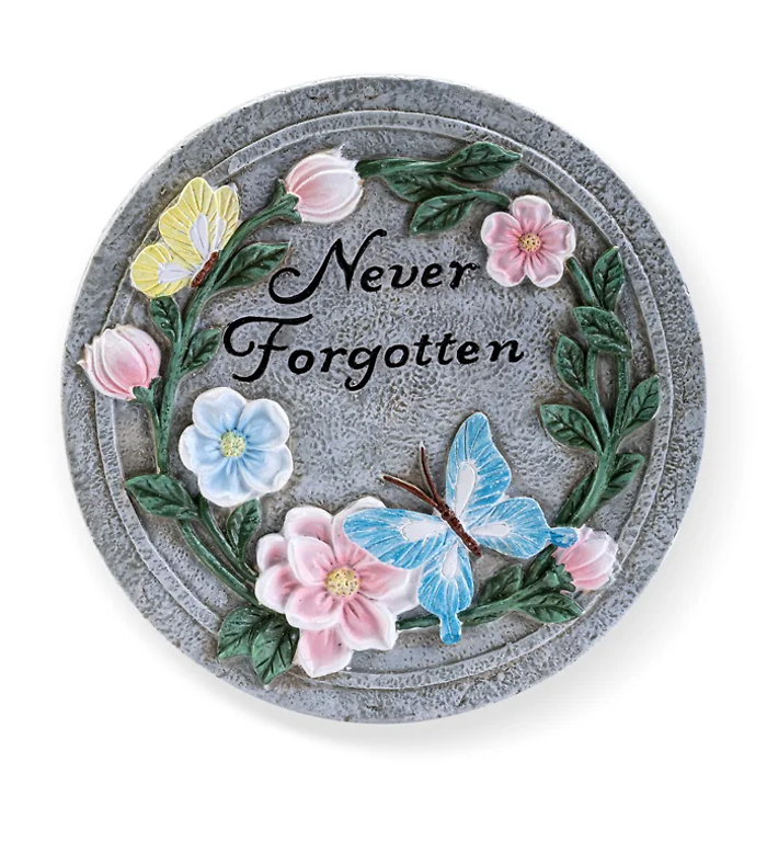 Stone: NP17893 \"Never Forgotten\" with Butterflies & Flowers