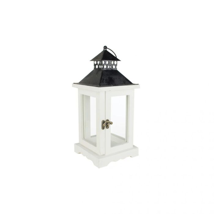 Lantern: MVN7220W White Wood 14\"