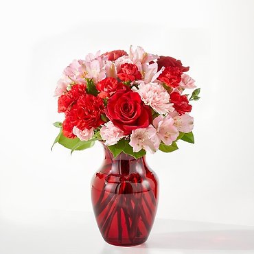 V5636: Candy Kisses Bouquet in Red Vase