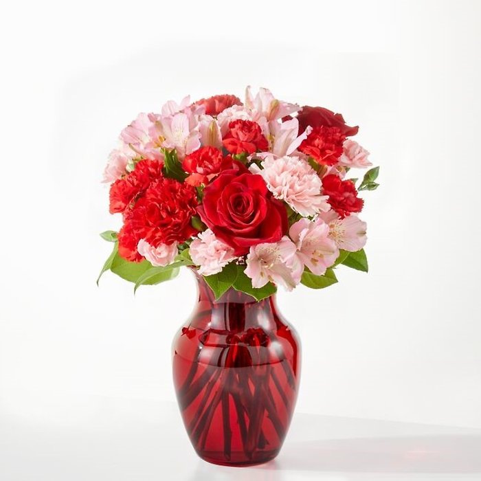 V5636: Candy Kisses Bouquet in Red Vase