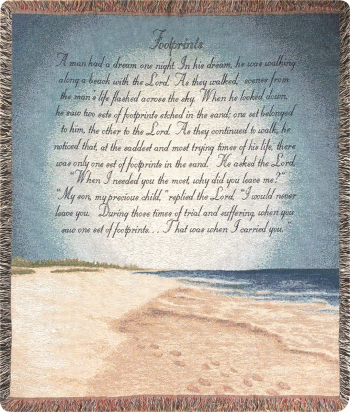 Comfort Throw: Footprints in the Sand