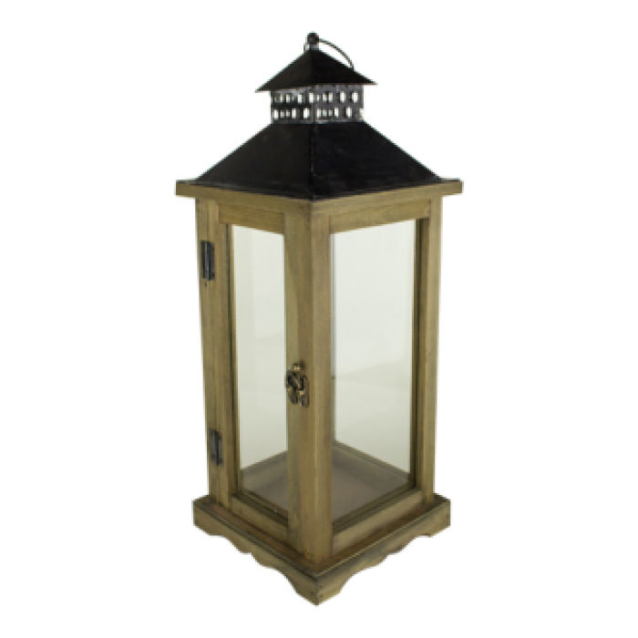 Lantern: MVN7222JB Brown Wood 18\"