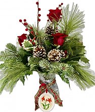 Holiday Floral Charm Vase