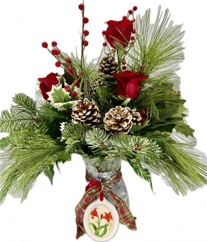 Holiday Floral Charm Vase