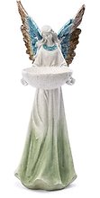 Angel: NP17275 17\" Azure Wings Angel w/birdbath