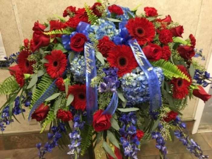 Casket Cover: Red and Blue