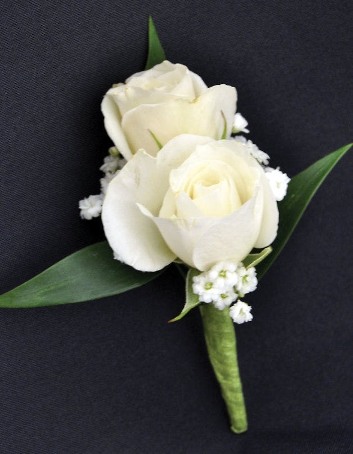 White Flower Boutonniere