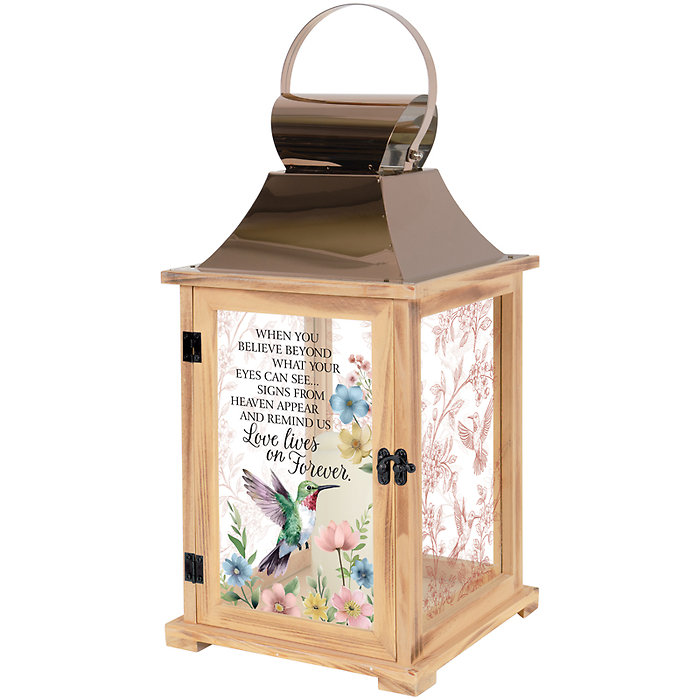 Lantern: Large 19\" C11964 Hummingbird \"Love lives on forever\"