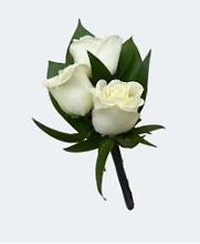 BOUTONNIERE: Trio of White Roses