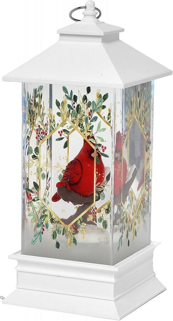 Lantern: 11\" LED Cardinal \"light up\" Shimmer Lantern